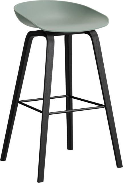 HAY About A Stool AAS 32 Hocker in Grün mit Eichenholz oder Walnussholz und Polypropylen - Bild 1