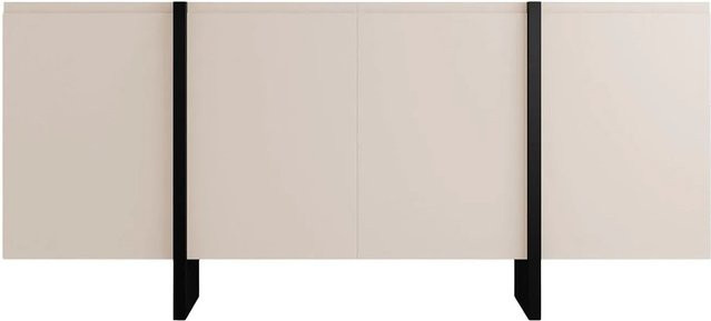 Sideboard Luvonia Modern in Schwarz und Beige mit Gold-Akzenten, Breite: 180 cm - Bild 1