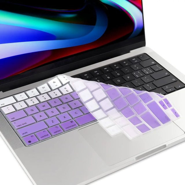 Transparente Tastaturabdeckung für MacBook Pro 14 und 16 Zoll sowie MacBook Air 13,6 und 15,3 Zoll M2 M3 - Bild 1