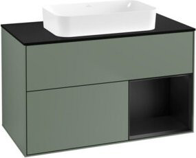 V&B Waschtischunterschrank Finion in Regenbogenweiß lackiert, Breite: 100 cm, Tiefe: 60,3 cm - Bild 1