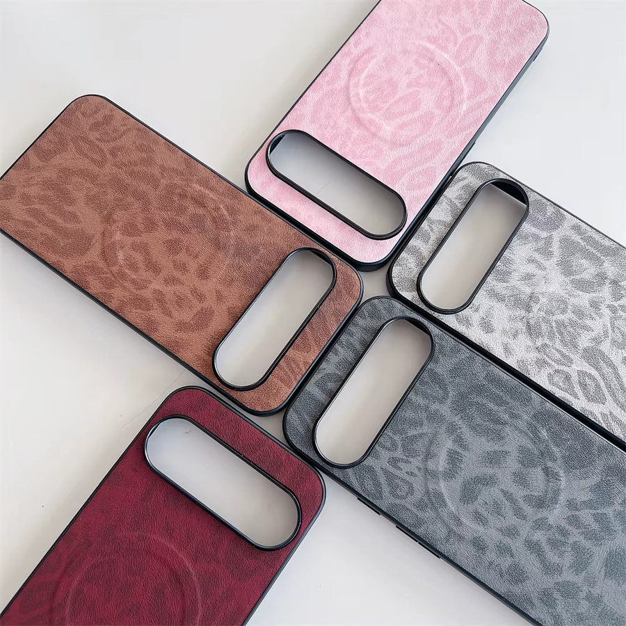 Magnetische Stoßfeste Handyhülle mit Leopardenmuster für Google Pixel, Farbe: Rot - Bild 2