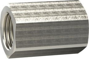 Riegler Muffe mit Außensechskant G 1/2, SW 27, Messing vernichtet, Silber - Bild 1
