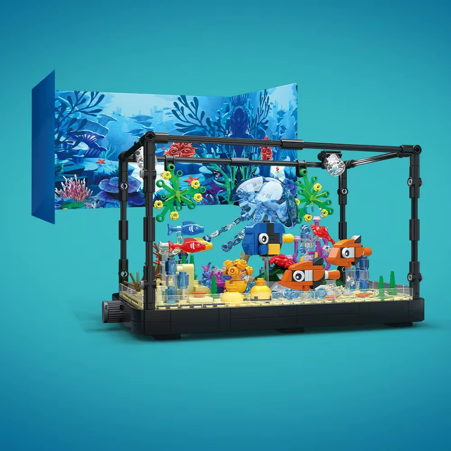 SEMBO BLOCK Aquarium-Baustein-Set, Meeresschildkröte, mit Licht, ab 14 Jahre - Bild 1
