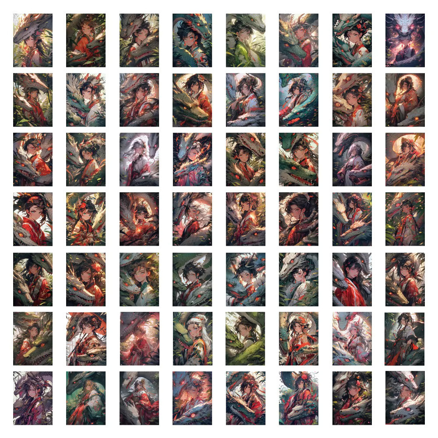 60 Stück Alte Wind Drachen Hero Weibliche Graffiti Aufkleber von BulingBulingStickers Shop in Multicolour - Bild 4