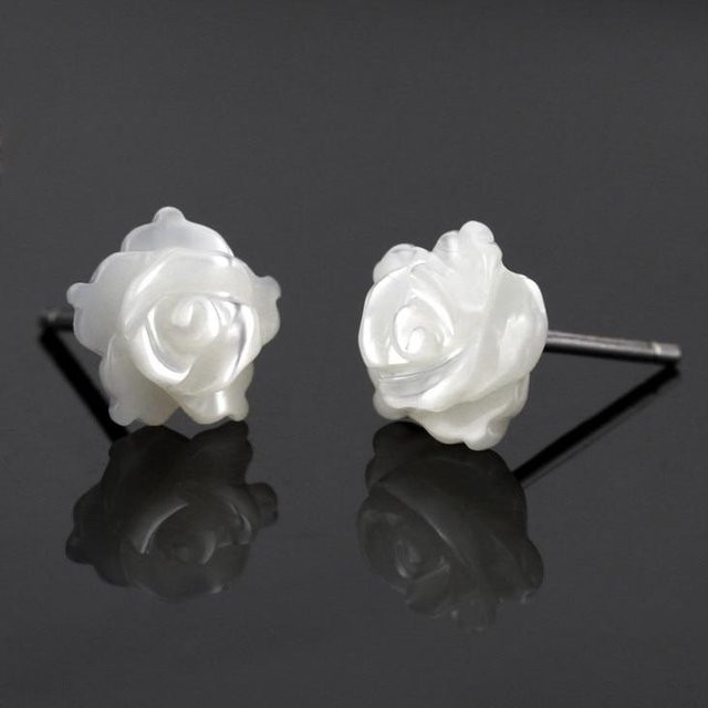 YIRAN Jewelry Ohrstecker 925 Silber, Rosenblüten, Damen - Bild 1