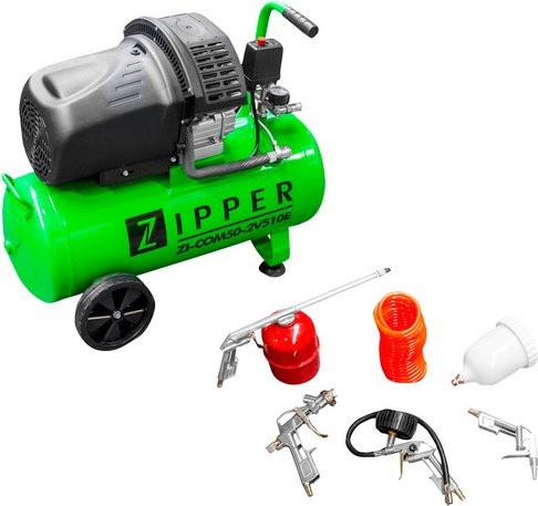 ZIPPER Kompressor ZI-COM50-2V510E in Grün mit 10 bar und 280 l/min Füllleistung - Bild 1