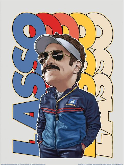 Ted Lasso Wackelkopf-Druck auf Papier, Schwarz, Breite: 40 cm - Bild 1