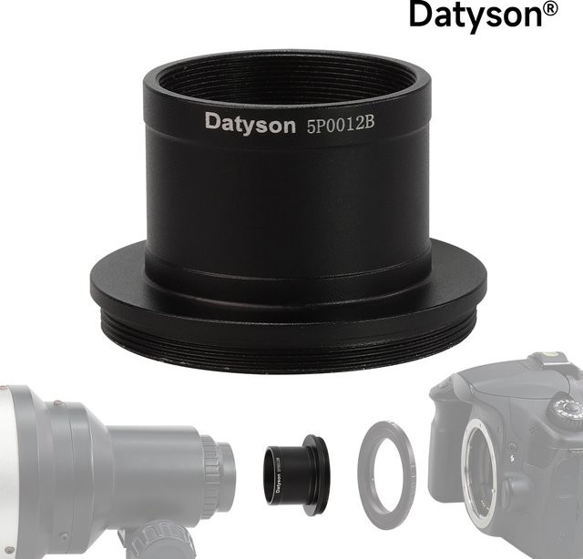 Datyson T2 auf 1,25 Zoll Teleskop-Kameraadapter M42x0,75 Astrofotografie T-Ring in Schwarz # 5P0012B - Bild 1