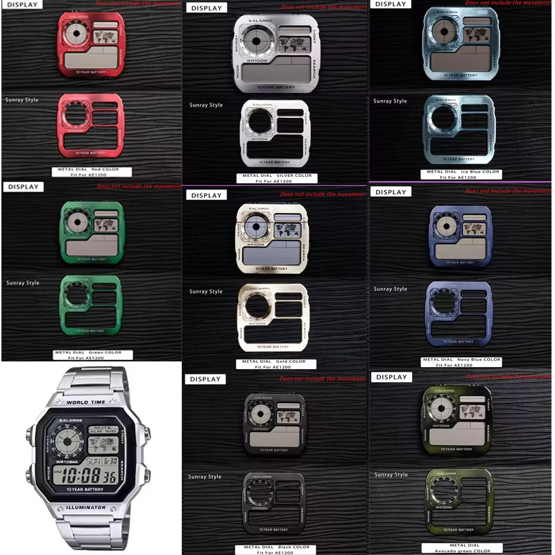 Casio Zifferblatt Metall, Sonne Muster, Uhrenzubehör - Bild 2