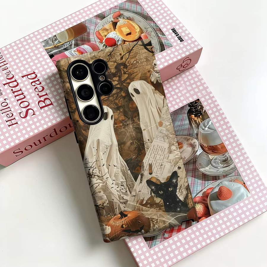Stoßfeste Vintage Halloween Geister Handyhülle für Samsung Galaxy S25 Ultra, S24 und S23 Ultra Plus in Multicolour - Bild 3