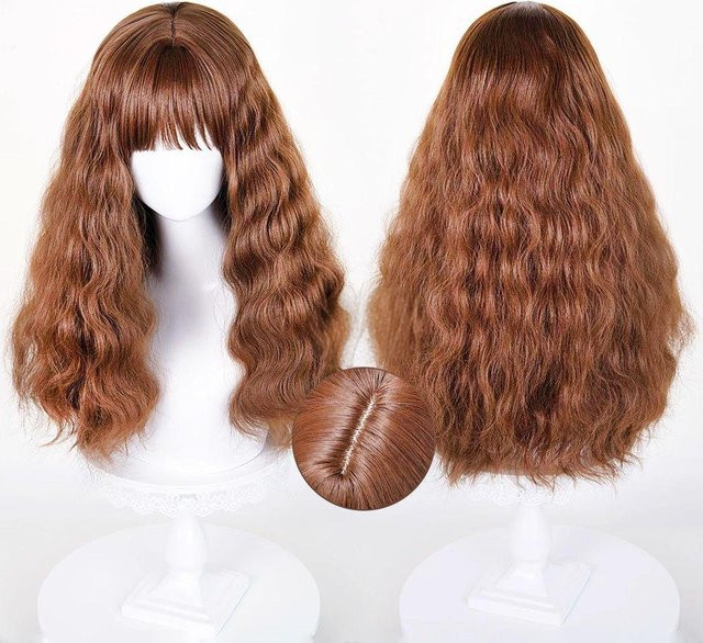 Hermine Perücke Mädchen, Hellbraun, Lang, Lockig, mit Haarnetz und Clips - Bild 1