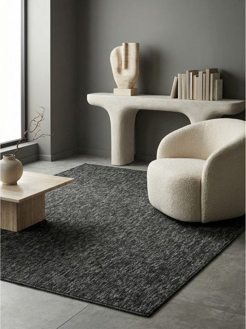 Kadima Design Teppich Kurzflor AMMER in Anthrazit, einfarbig, B: 160 cm, L: 230 cm - Bild 1