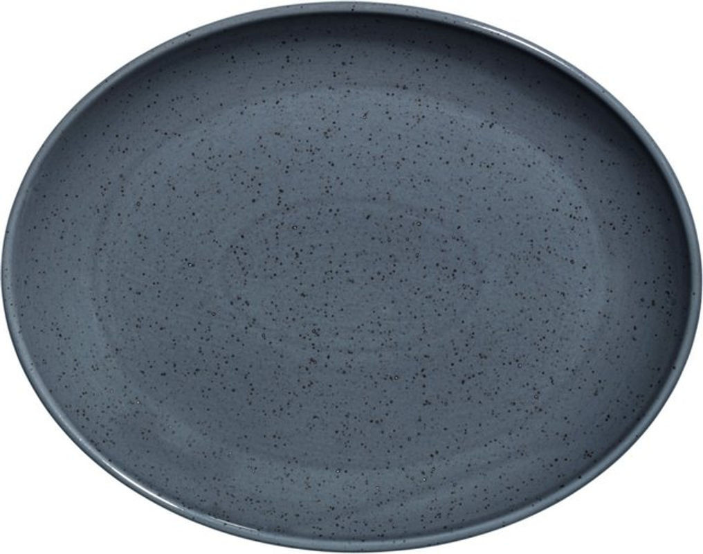 VEGA Alessia Porzellanplatte oval in Grau, 3er Pack, B/T/H: 22 x 28 x 2,7 cm - Bild 1