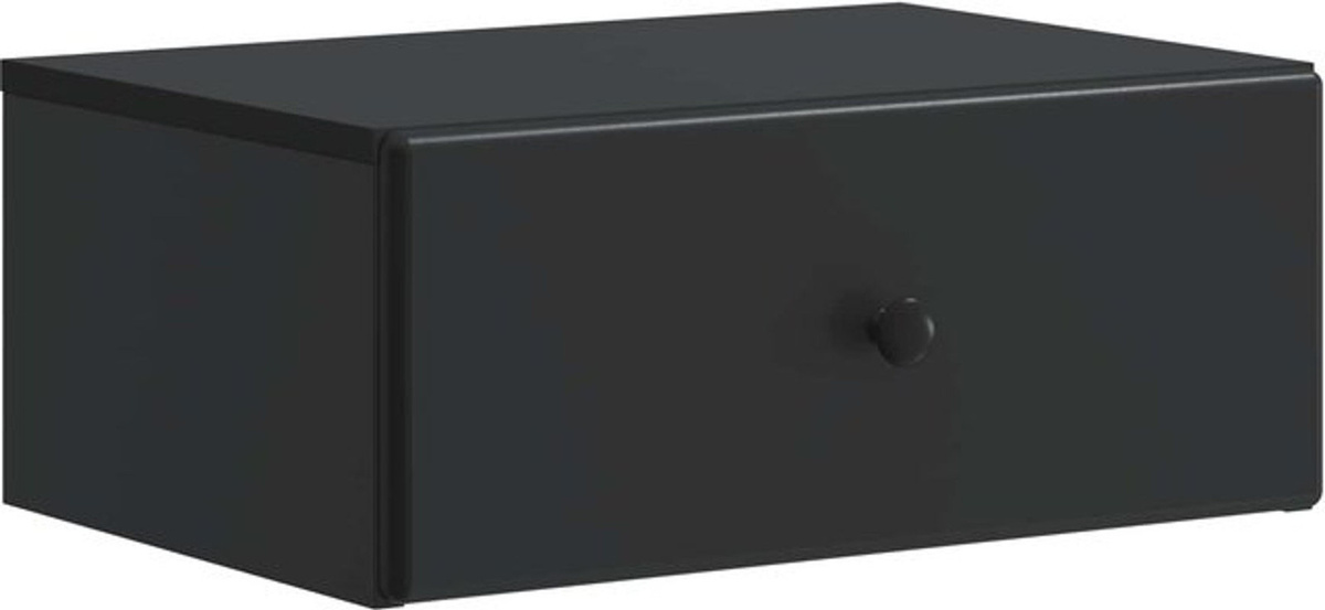 Wandmontierter Nachttisch von vidaXL in Schwarz, modern und minimalistisch, B/T/H: 49 x 34,5 x 20 cm - Bild 1