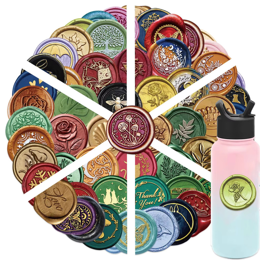 64 Stück wasserfeste Wachssiegel-Stempel-Graffiti-Aufkleber in Multicolour von AnimeWorlds Store zur DIY-Dekoration für Journal, Handyhülle und Gepäck - Bild 4