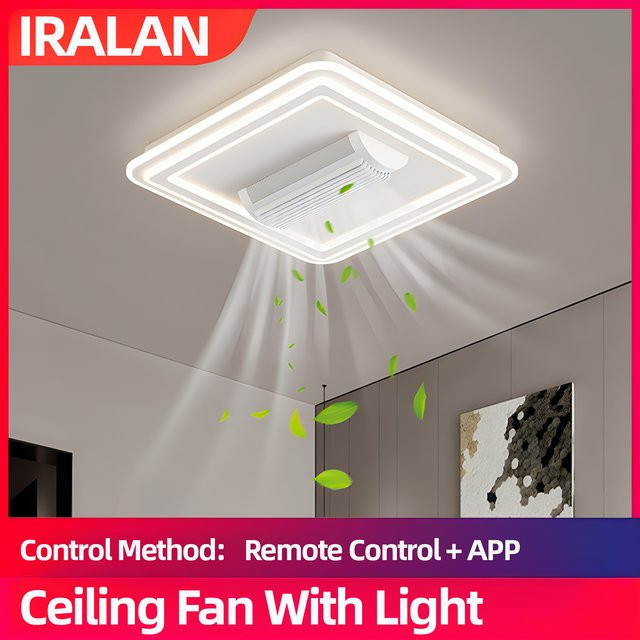 IRALAN LED Deckenventilator mit Licht und Fernbedienung in Weiß für Wohnzimmer und Schlafzimmer - Bild 1