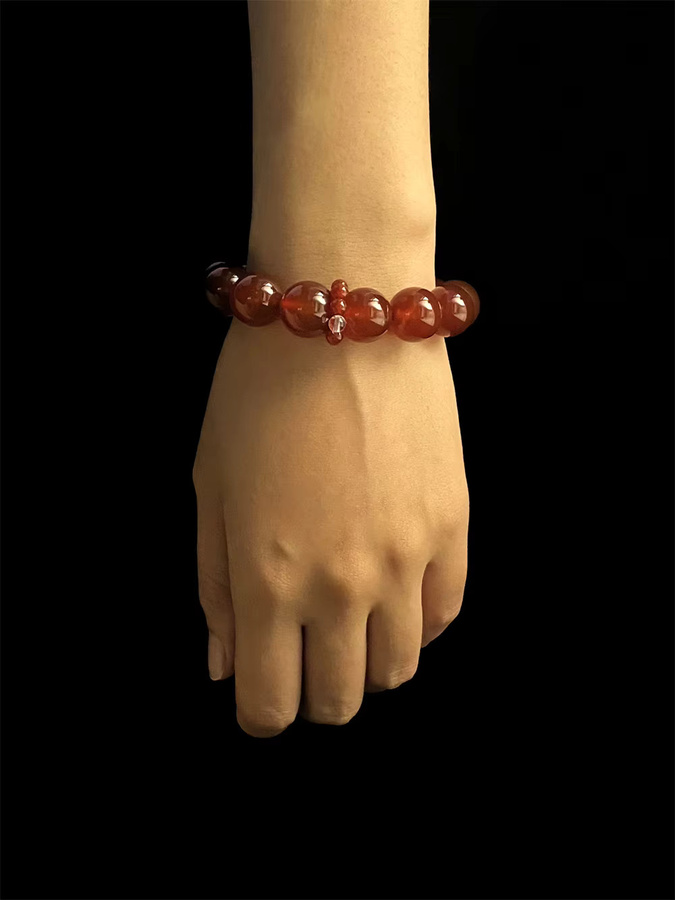 Votum Armband, rote Achatperlen, Damen - Bild 6