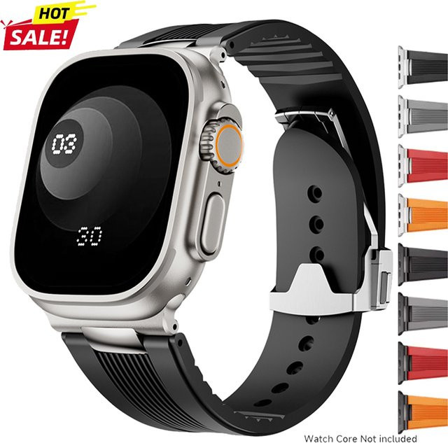 CHIICSMART Uhrenarmband Silikon, Schwarz, Sport-Gummiband - Bild 1