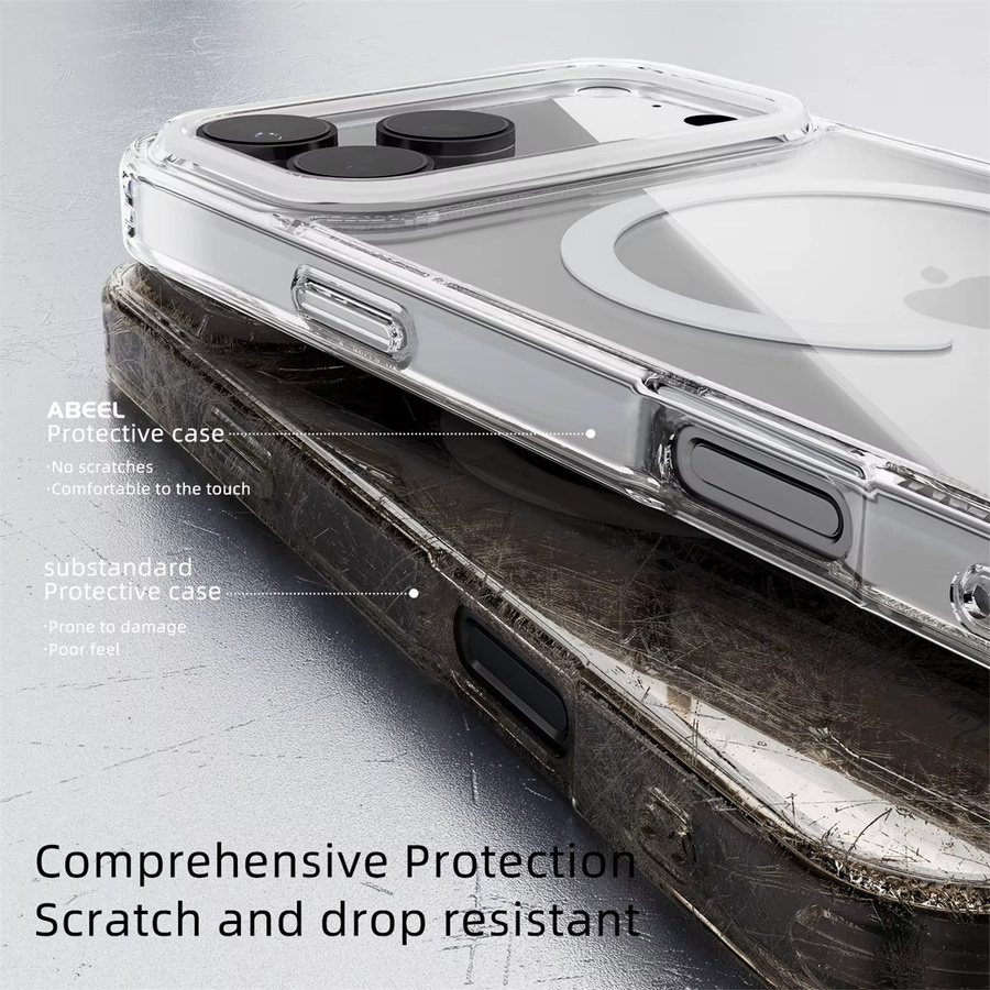 Transparente MagSafe kompatible Hartschale Handyhülle für Apple iPhone 17 Pro Max, 16, 15 Plus, 14, 13 und 17 Air mit magnetischer Wireless Charging Funktion - Bild 5
