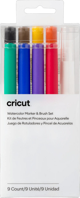 Cricut Aquarellmarker und Pinsel Set mit 9 Farben in Multicolour, 1,0 mm Strichstärke - Bild 1