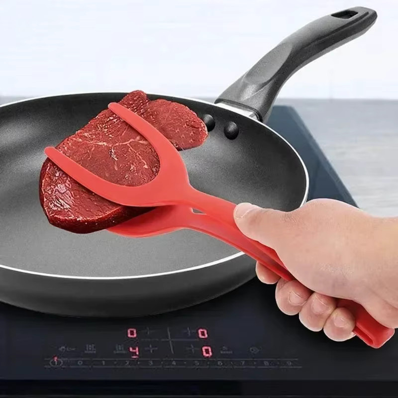 YOCITY 2-in-1 Nylon-Wendezange mit Eierspatel und Steakwender in Rot - Bild 3