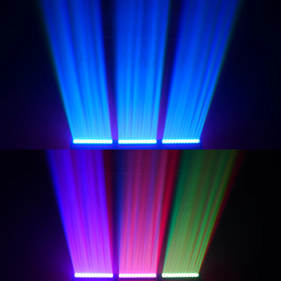 HYULIGHTS 200W LED Moving Head DJ Bühneneffektlicht mit 2-Seiten-Beam-Vorhang- und Stroboskop-Funktion, 360 Grad drehbar, Multicolour, Schwarz - Bild 4