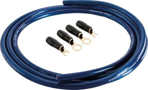 Sinuslive Car HiFi Stromkabel-Set 16mm² vergoldet in Gold und Blau - Bild 1