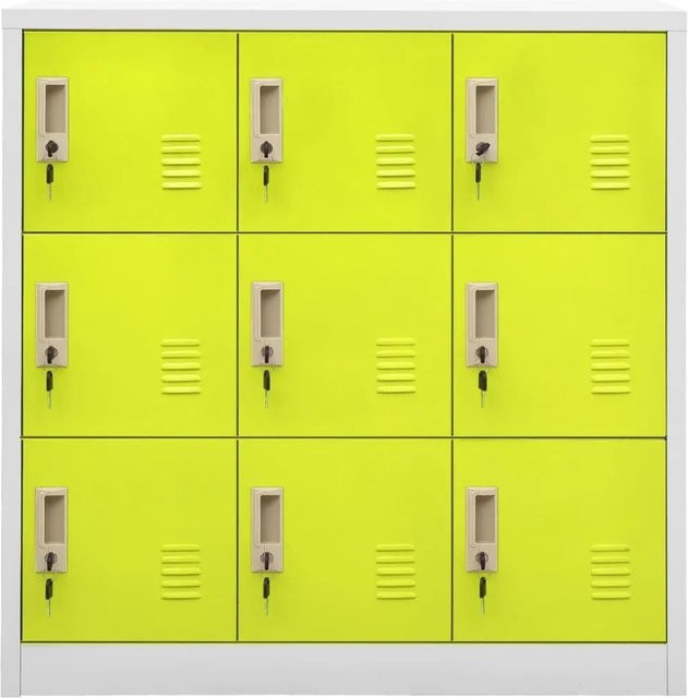 vidaXL Schließfachschrank Modell 3 aus Stahl in Hellgrau und Grün, B/T/H: 90 x 45 x 92,5 cm - Bild 1
