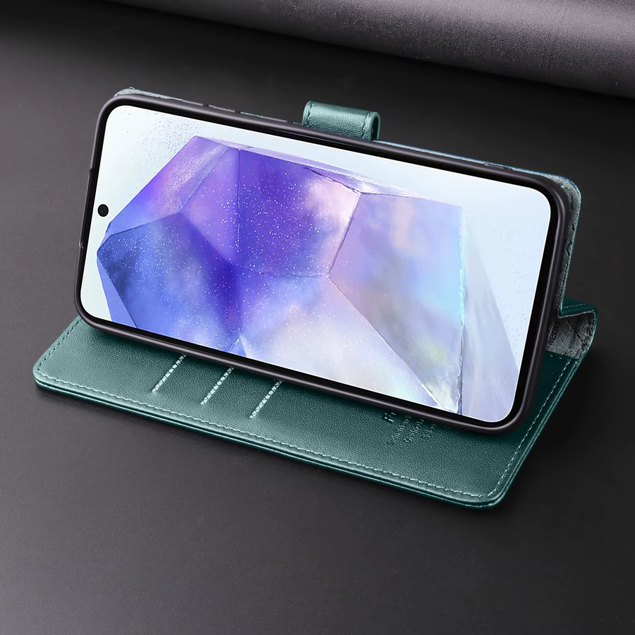 Luxus Retro Brieftasche und Handyhülle aus Leder für Samsung Galaxy A15 A25 A35 A55 A16 A36 A56 in Grün - Bild 2