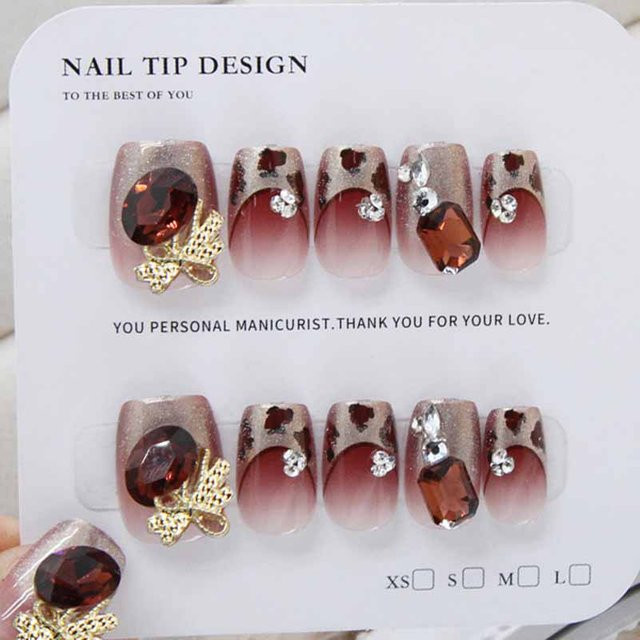 10-teiliges Nagelkunst-Set Damen, Neujahrsrot, Glänzend - Bild 1