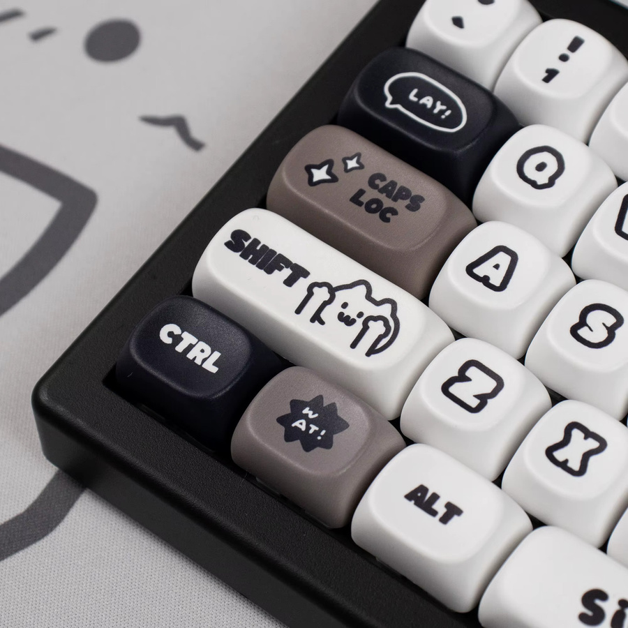 Venit Keys PBT-Tastenkappen mit Katzen- und Welpen-Motiv im MOA-Profil, farbsublimiert, mehrfarbig, für mechanische Tastaturen 64/104/108 Tasten - Bild 5