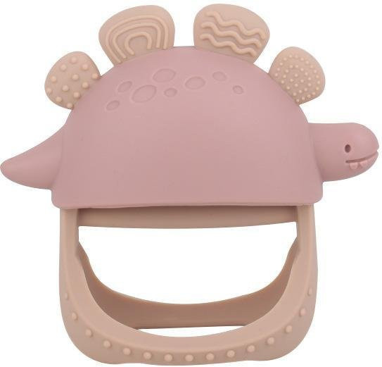 Xixig Silikon Dinosaurier Handschuh Beißring in Rosa für Babys ab 3 Monaten, BPA-frei - Bild 1