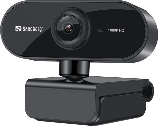 Sandberg USB Webcam Flex Full HD Web-Kamera in Schwarz mit 2 MP und Audio - Bild 1