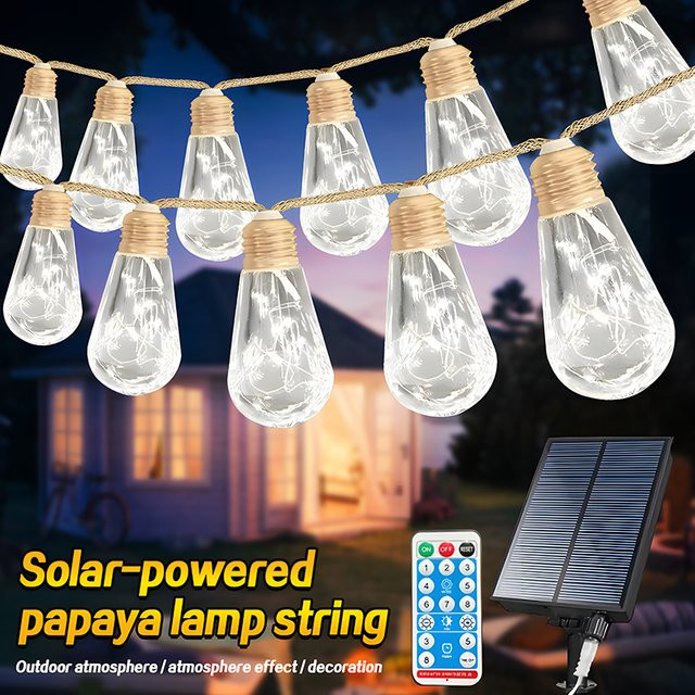 Globe Solar-LED-Lichterkette für den Außenbereich aus bruchsicherem Kunststoff mit wasserdichten Glühbirnen für Garten und Terrasse - Bild 1