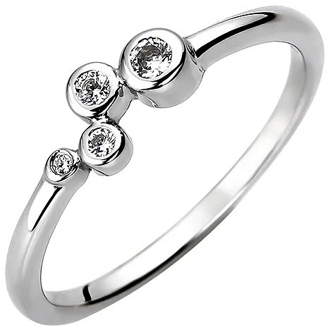 Colfem Ring 925 Sterling Silber, 4 Zirkonia, Damen, Ringgröße 50 - Bild 1