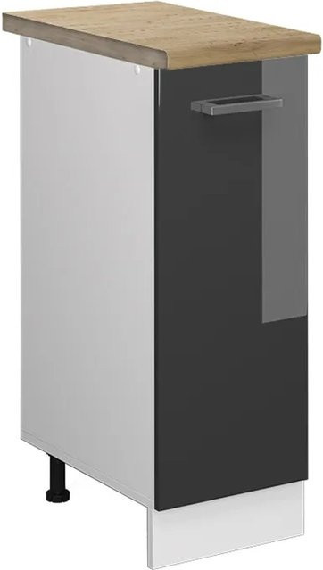 Vicco Apothekerschrank R-Line Anthrazit Hochglanz Weiß Eiche B: 30 cm, H: 81,6 cm, T: 60 cm - Bild 1