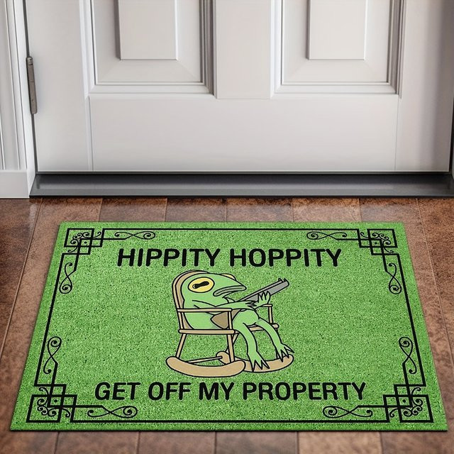 VIKAMA Freizeit-Frosch-Teppich in Grün als dekorative Fußmatte für Wohnzimmer, Schlafzimmer oder Outdoor, B/T: 60 x 40 cm - Bild 1
