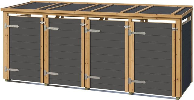 Weka Mülltonnenbox Killarney für 4 Tonnen in Anthrazit-Eiche - Bild 1