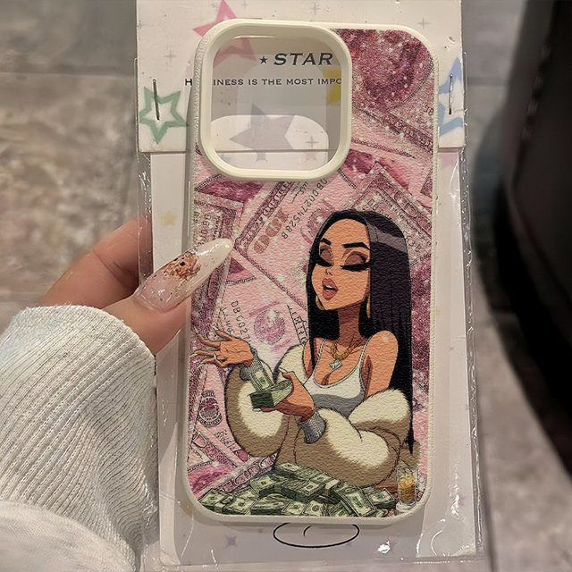 Handyhülle mit amerikanischem Retro Pink Banknoten und Hot Girl Motiv für Xiaomi Redmi 15C 14C 13C Redmi Note 15 14 13 ProPlus 12 11 in Rosa - Bild 1