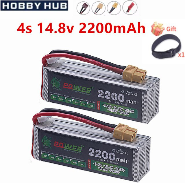 RC.BURST LiPo Batterie 4S 2200mAh 14,8V 60C mit T, JST, XT30 oder XT60 Stecker für RC Hubschrauber, Flugzeuge, Quadcopter und Autos - Bild 1