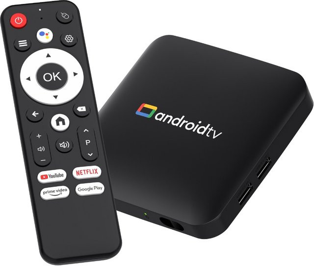 JUSHENG H96Max Smart TV Box Android 14.0 Media Streamer mit 4K UHD, WiFi6, 2GB RAM und 8GB/16GB Speicher in Schwarz - Bild 1