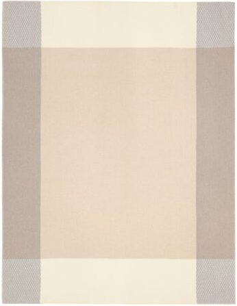 Biederlack Wohndecke Frame in Beige aus Merino-Wolle - Bild 1