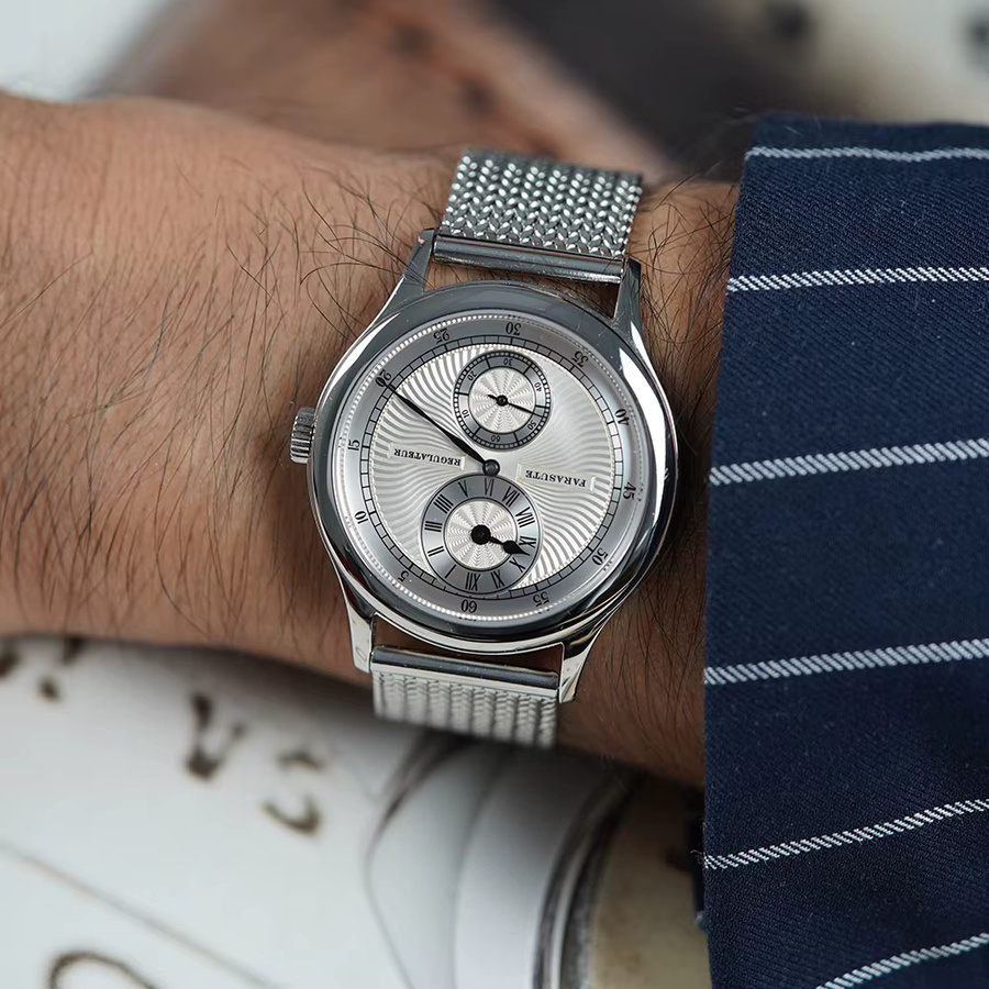 FARASUTE Armbanduhr, mechanisch, Handaufzug, Edelstahl, Silber, Herren - Bild 3