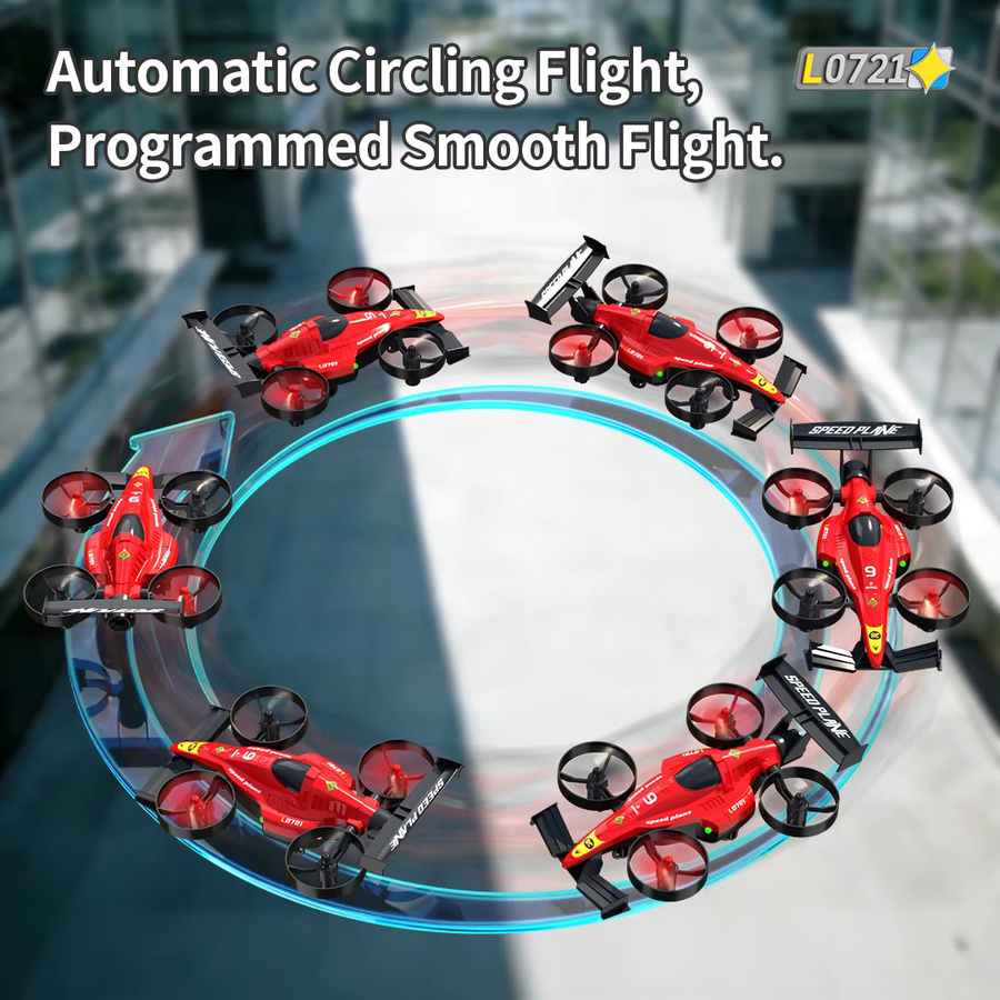 Fremego 2-in-1 Land- und Luft-Dual-RC-Quadcopter & RC-Drift-Auto, ferngesteuert, rot - Bild 3