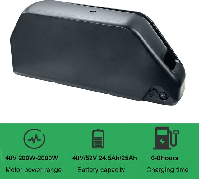 Abnehmbare Lithium-Ionen-Elektrofahrrad-Batterie 48 V 52 V 23 Ah in Schwarz für E-Bycco EB7PRO EB9 ECOCOGY G7 2000 W E-Bike - Bild 1