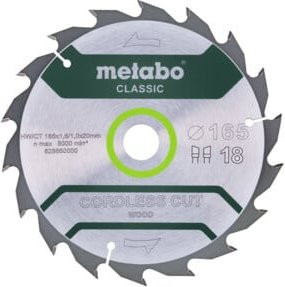 Metabo Sägeblatt cordless cut wood classic für Kreissägen, Farbe: Silber, Durchmesser: 165 mm - Bild 1
