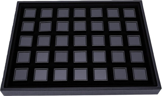 35 Stück TOMTOP JMS Schmuckdisplay-Boxen aus klarem Acryl mit Samt-Auskleidung und Deckel in Transparent und Schwarz - Bild 1