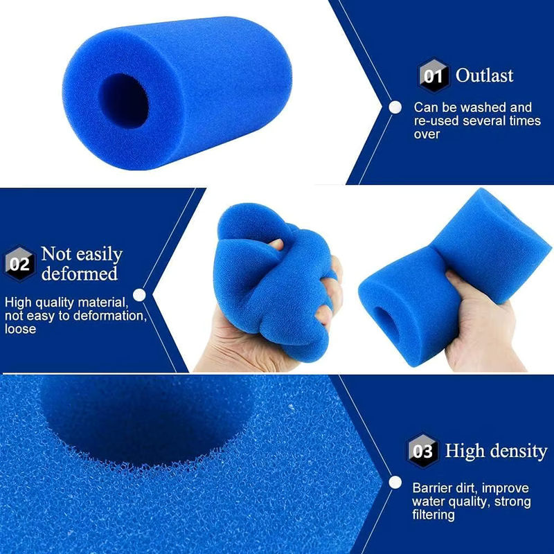 Intex Typ A Schwimmbad Filter Schaumstoff Reiniger Blau, wiederverwendbarer Biofoam Schwamm für Pool-Teile - Bild 4