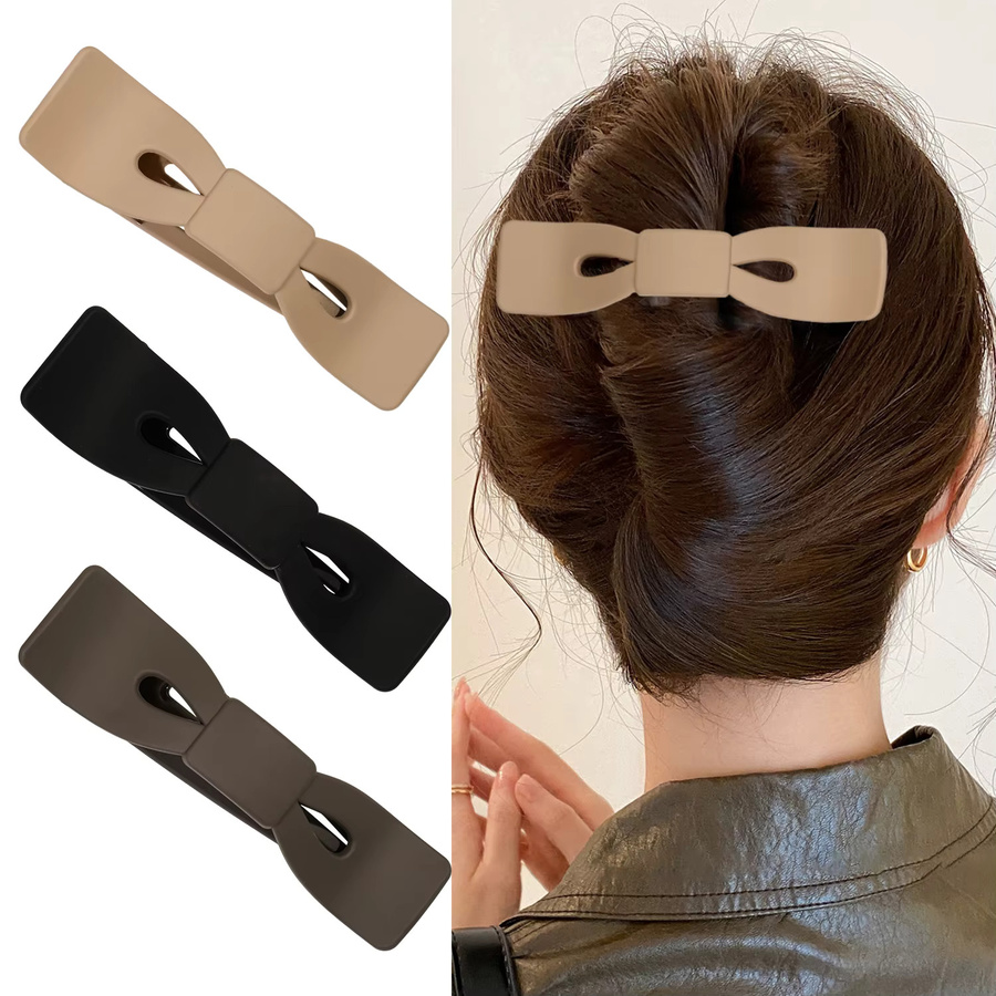 FORWOT Haarspange mit Schleife, Matte Acryl-Haarklammer, Damen - Bild 2