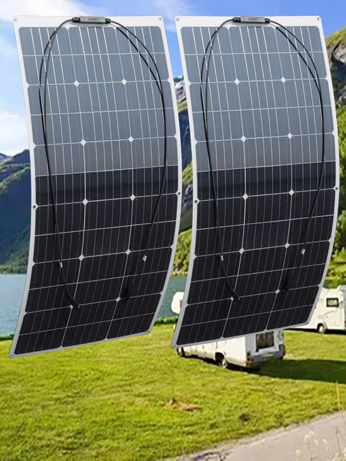 xinpuguang Solarpanel Komplettset Flexibles Photovoltaik-Set in Schwarz für Boot, Wohnmobil und Camping mit 100W Laderegler - Bild 6